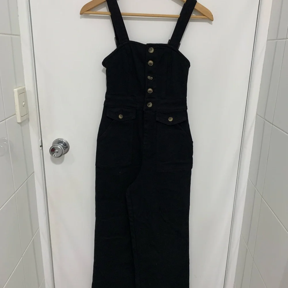 AVA & EVER Black Denim Jumpsuit Sz 6 BNWT - Picture 6 of 10